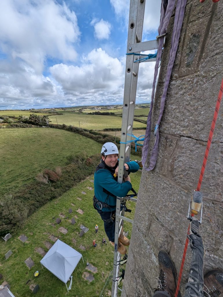 Conservation architect inspecting a traditional Scottish building